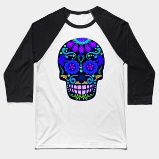 Day of the Dead | Sugar Skull | Felt Texture Style Baseball T-Shirt